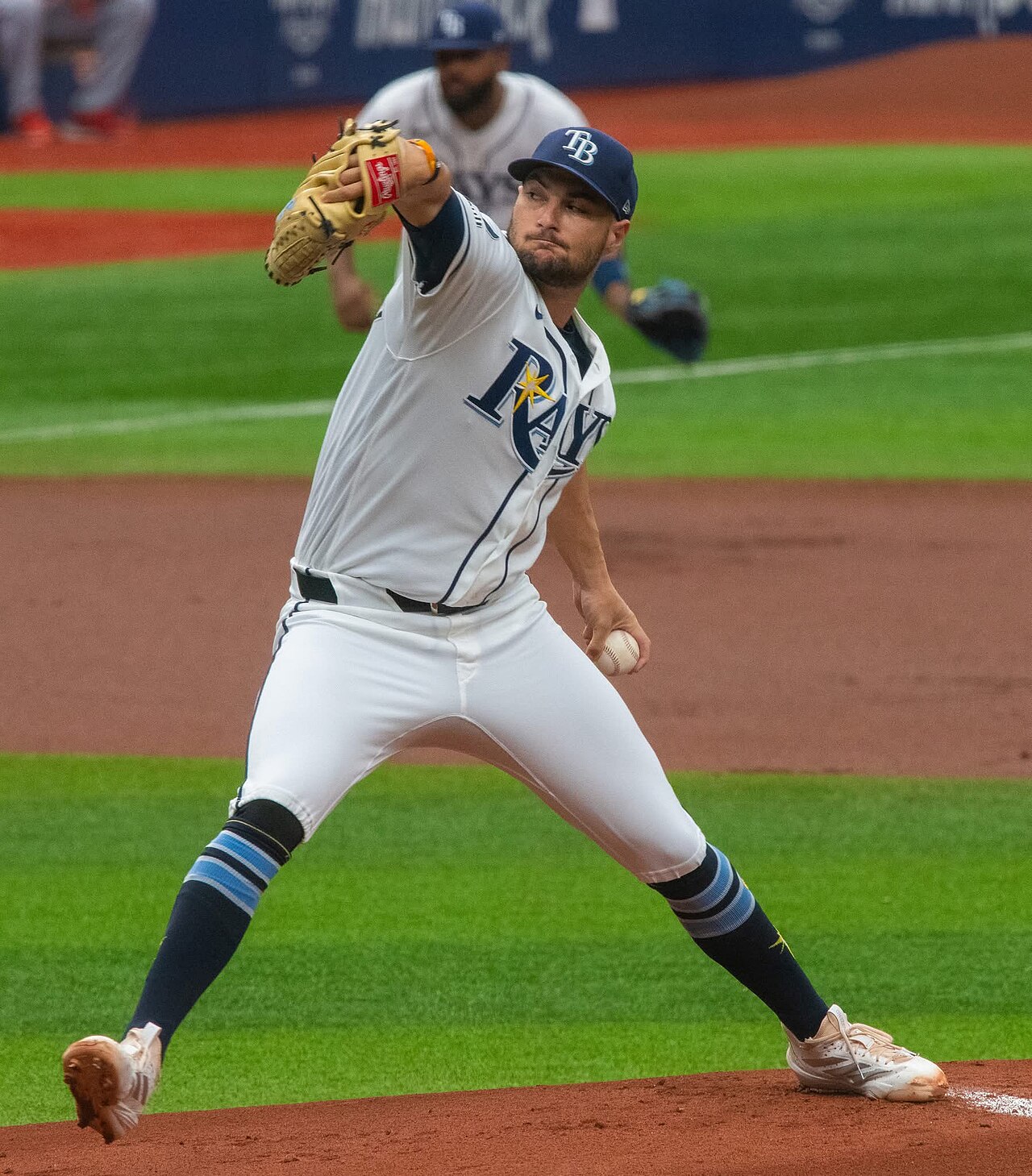 Shane McClanahan pitching for the Tampa Bay Rays in June 2026