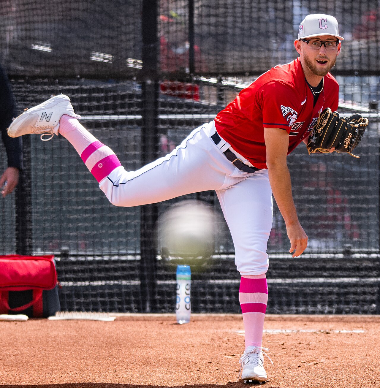 Tanner Bibee pitching for the Cleveland Guardians