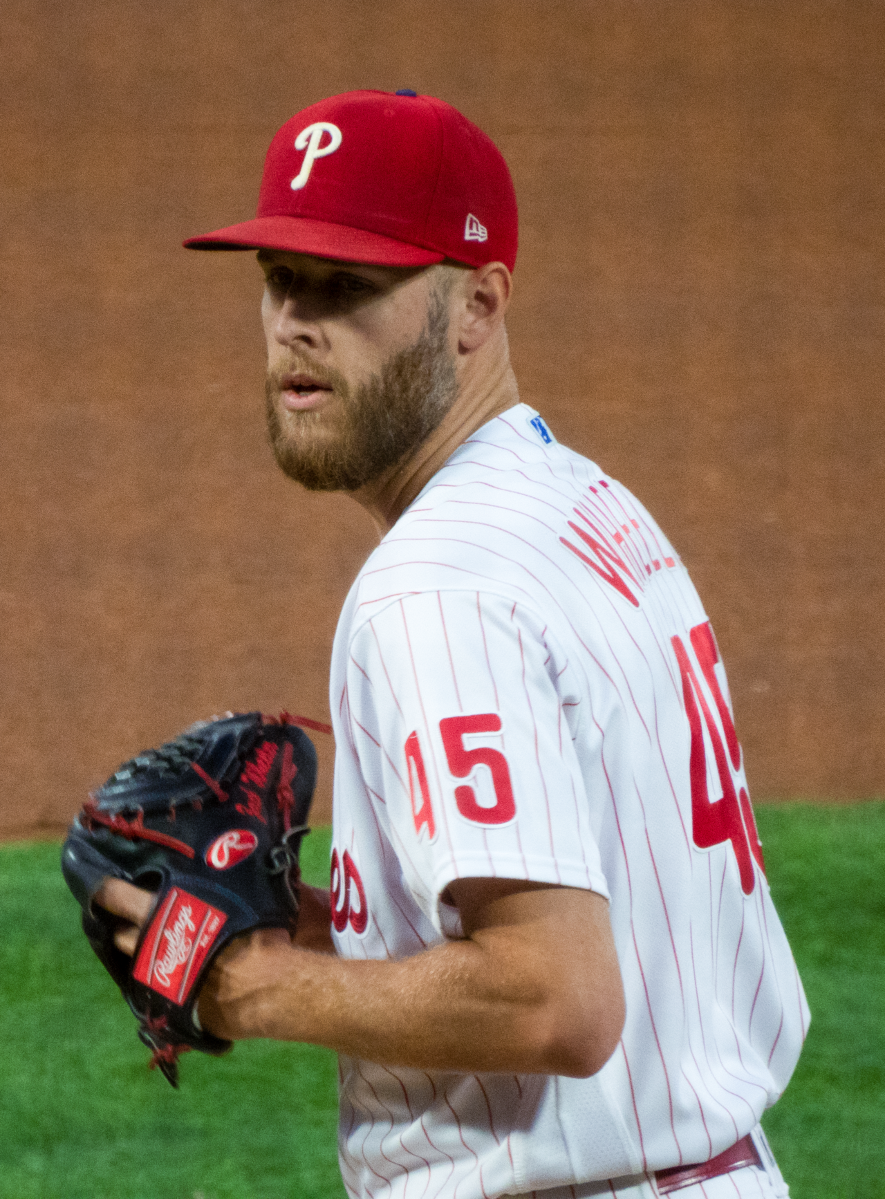 Zack Wheeler of the Philadelphia Phillies in his pitching delivery